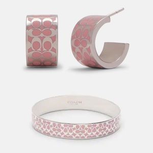 COACH Signature Bangle and Matching Earrings